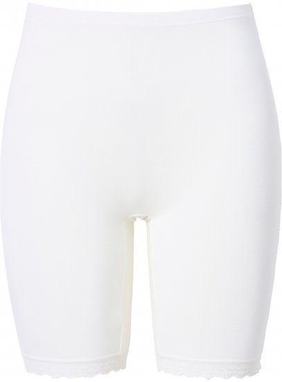 Ulla Popken Lace Hem Stretch Viscose Knit Bicycle Length Lounge Shorts White - Džíny & Nohavice vo Veľkých Veľkostiach – Plus Size - 