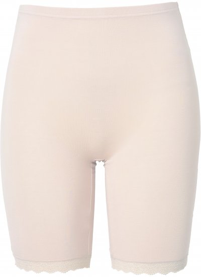 Ulla Popken Lace Hem Stretch Viscose Knit Bicycle Length Lounge Shorts Beige - Džíny & Nohavice vo Veľkých Veľkostiach – Plus Size - 