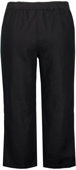 Ulla Popken Cool Linen Elastic Waist Capri Pants Black - Džíny & Nohavice vo Veľkých Veľkostiach – Plus Size - 