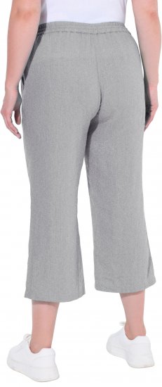 Ulla Popken Cool Linen Elastic Waist Capri Pants Light Grey Melange - Džíny & Nohavice vo Veľkých Veľkostiach – Plus Size - 