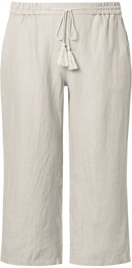 Ulla Popken Cool Linen Elastic Waist Capri Pants Brown - Džíny & Nohavice vo Veľkých Veľkostiach – Plus Size - 
