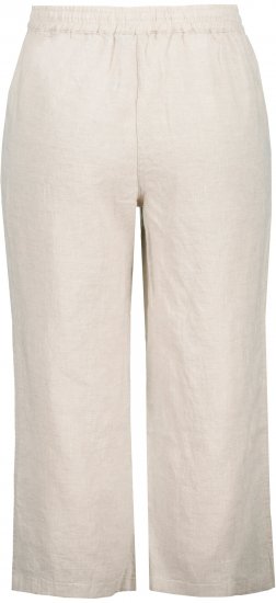 Ulla Popken Cool Linen Elastic Waist Capri Pants Brown - Džíny & Nohavice vo Veľkých Veľkostiach – Plus Size - 