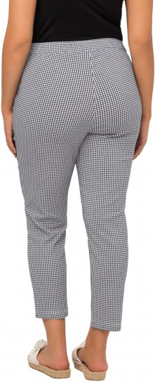 Ulla Popken Check Bengaline Slim Leg Sienna Fit Stretch Crop Pants Black - Džíny & Nohavice vo Veľkých Veľkostiach – Plus Size - 