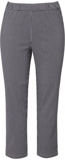 Ulla Popken Check Bengaline Slim Leg Sienna Fit Stretch Crop Pants Navy - Džíny & Nohavice vo Veľkých Veľkostiach – Plus Size - 