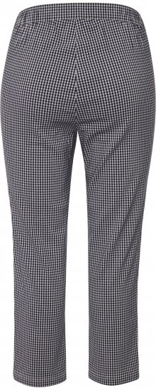 Ulla Popken Check Bengaline Slim Leg Sienna Fit Stretch Crop Pants Navy - Džíny & Nohavice vo Veľkých Veľkostiach – Plus Size - 