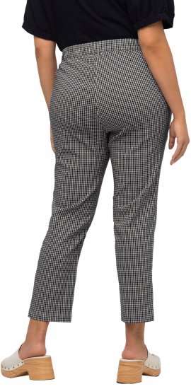 Ulla Popken Check Bengaline Slim Leg Sienna Fit Stretch Crop Pants Navy - Džíny & Nohavice vo Veľkých Veľkostiach – Plus Size - 