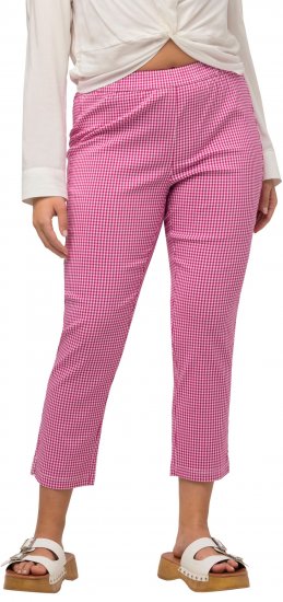 Ulla Popken Check Bengaline Slim Leg Sienna Fit Stretch Crop Pants Pale Lilac - Džíny & Nohavice vo Veľkých Veľkostiach – Plus Size - 