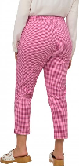 Ulla Popken Check Bengaline Slim Leg Sienna Fit Stretch Crop Pants Pale Lilac - Džíny & Nohavice vo Veľkých Veľkostiach – Plus Size - 