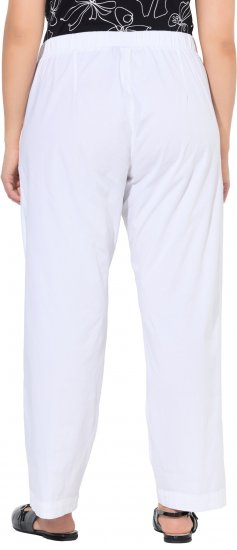 Ulla Popken Wide Leg Ruby Fit Stretch Chino Pants Snow White - Džíny & Nohavice vo Veľkých Veľkostiach – Plus Size - 