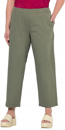Ulla Popken Wide Leg Ruby Fit Stretch Chino Pants Green - Džíny & Nohavice vo Veľkých Veľkostiach – Plus Size - 