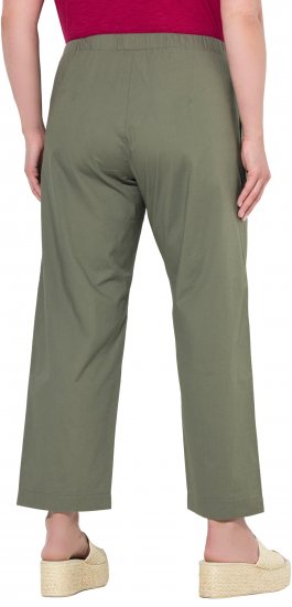 Ulla Popken Wide Leg Ruby Fit Stretch Chino Pants Green - Džíny & Nohavice vo Veľkých Veľkostiach – Plus Size - 