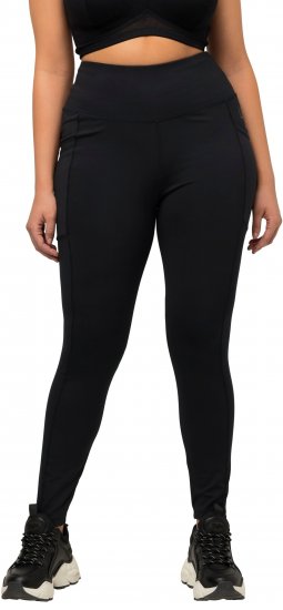 Ulla Popken High Waist Quick Dry Recycled Stretch Leggings Black - Džíny & Nohavice vo Veľkých Veľkostiach – Plus Size - 