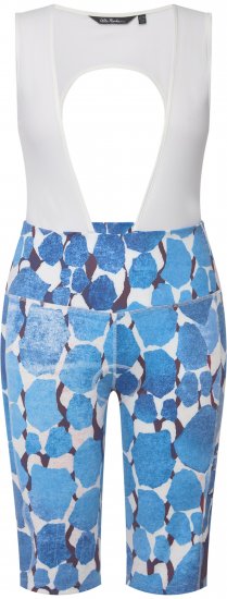 Ulla Popken Abstract Print Padded Cycling Shorts With Suspenders White - Džíny & Nohavice vo Veľkých Veľkostiach – Plus Size - 
