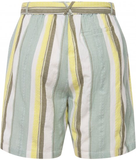 Ulla Popken Striped Wide Leg Elastic Waistband Shorts White - Džíny & Nohavice vo Veľkých Veľkostiach – Plus Size - 
