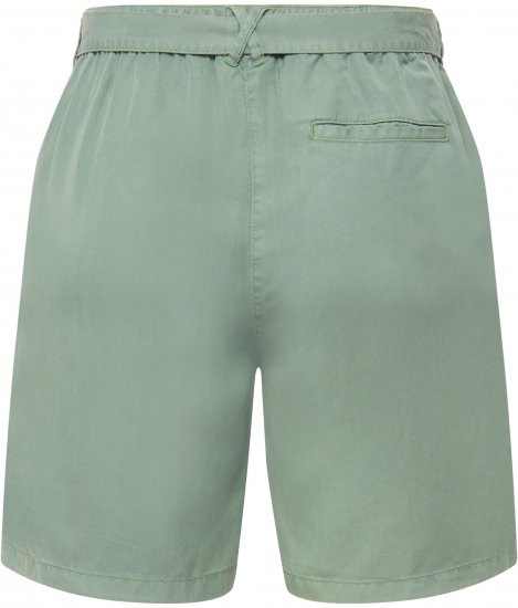 Ulla Popken Tie Belt Lyocell Shorts Moss Green - Džíny & Nohavice vo Veľkých Veľkostiach – Plus Size - 