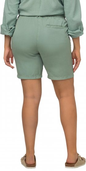 Ulla Popken Tie Belt Lyocell Shorts Moss Green - Džíny & Nohavice vo Veľkých Veľkostiach – Plus Size - 