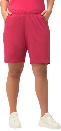 Ulla Popken Stretch Knit Bermuda Shorts Red - Džíny & Nohavice vo Veľkých Veľkostiach – Plus Size - 