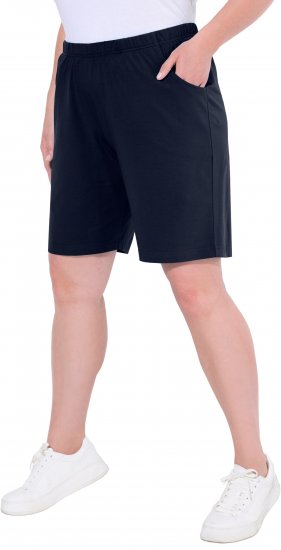 Ulla Popken Stretch Knit Bermuda Shorts Blue - Džíny & Nohavice vo Veľkých Veľkostiach – Plus Size - 