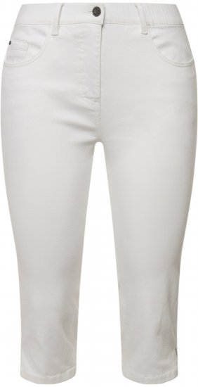 Ulla Popken Basic Capri Sarah Fit Jeans Snow White - Džíny & Nohavice vo Veľkých Veľkostiach – Plus Size - 