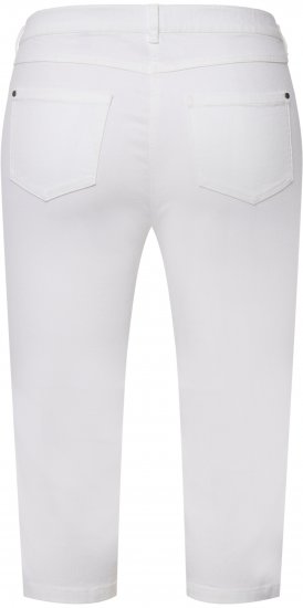 Ulla Popken Basic Capri Sarah Fit Jeans Snow White - Džíny & Nohavice vo Veľkých Veľkostiach – Plus Size - 