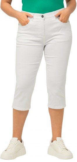 Ulla Popken Basic Capri Sarah Fit Jeans Snow White - Džíny & Nohavice vo Veľkých Veľkostiach – Plus Size - 