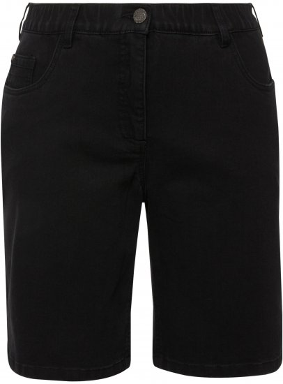 Ulla Popken Basic Denim Mandy Bermuda Shorts Black - Džíny & Nohavice vo Veľkých Veľkostiach – Plus Size - 