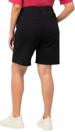 Ulla Popken Basic Denim Mandy Bermuda Shorts Black - Džíny & Nohavice vo Veľkých Veľkostiach – Plus Size - 