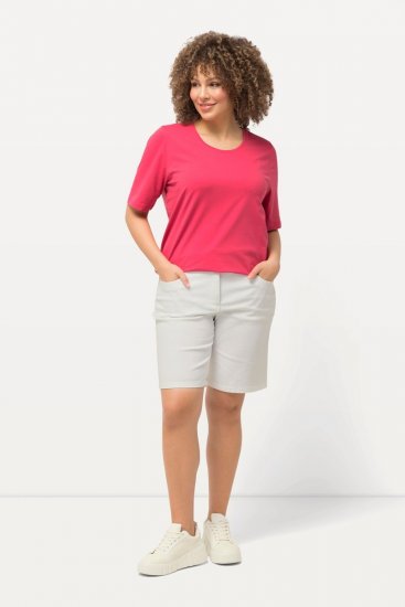 Ulla Popken Basic Denim Mandy Bermuda Shorts Snow White - Šortky - Dámske šortky veľkých veľkostí