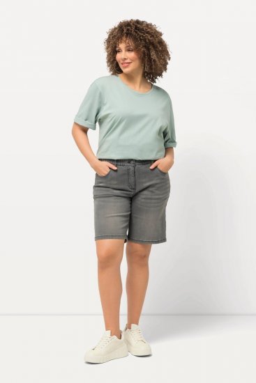 Ulla Popken Basic Denim Mandy Bermuda Shorts Denim Blue - Šortky - Dámske šortky veľkých veľkostí