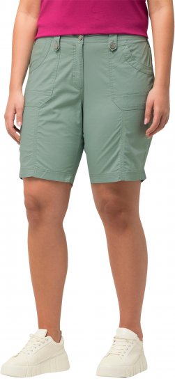 Ulla Popken Cargo Bermuda Shorts Light Moss Green - Džíny & Nohavice vo Veľkých Veľkostiach – Plus Size - 