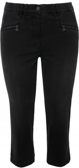 Ulla Popken Cropped Stretch Blend Mony Jeans Black - Džíny & Nohavice vo Veľkých Veľkostiach – Plus Size - 