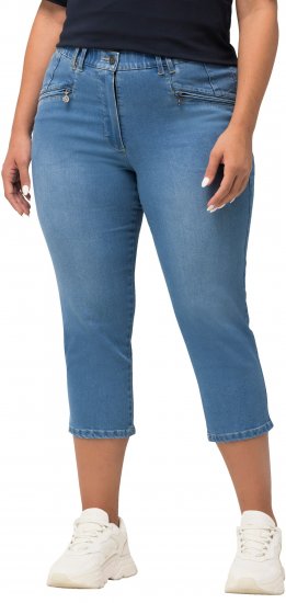 Ulla Popken Cropped Stretch Blend Mony Jeans Blue - Džíny & Nohavice vo Veľkých Veľkostiach – Plus Size - 