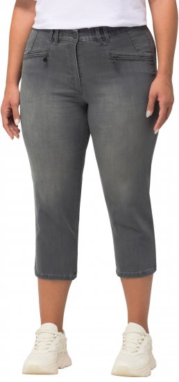 Ulla Popken Cropped Stretch Blend Mony Jeans Denim Blue - Džíny & Nohavice vo Veľkých Veľkostiach – Plus Size - 