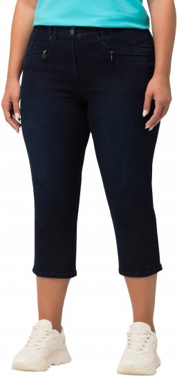 Ulla Popken Cropped Stretch Blend Mony Jeans Denim Blue - Džíny & Nohavice vo Veľkých Veľkostiach – Plus Size - 
