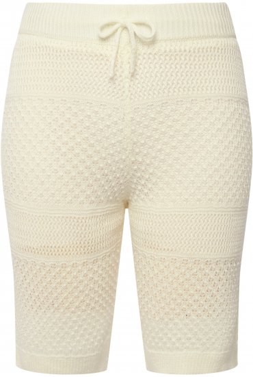 Ulla Popken Crochet Bermuda Layered Look Shorts White - Džíny & Nohavice vo Veľkých Veľkostiach – Plus Size - 