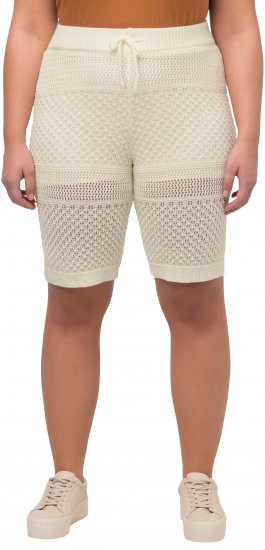 Ulla Popken Crochet Bermuda Layered Look Shorts White - Džíny & Nohavice vo Veľkých Veľkostiach – Plus Size - 