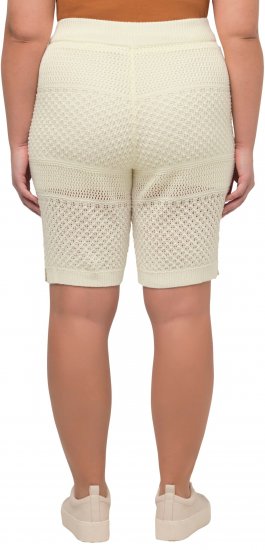 Ulla Popken Crochet Bermuda Layered Look Shorts White - Džíny & Nohavice vo Veľkých Veľkostiach – Plus Size - 