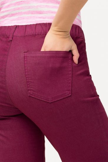 Ulla Popken Frayed Hemline Elastic Waistband Bermuda Shorts Purple - Šortky - Dámske šortky veľkých veľkostí