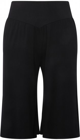 Ulla Popken Wide Leg Flared Bermuda Shorts Black - Džíny & Nohavice vo Veľkých Veľkostiach – Plus Size - 
