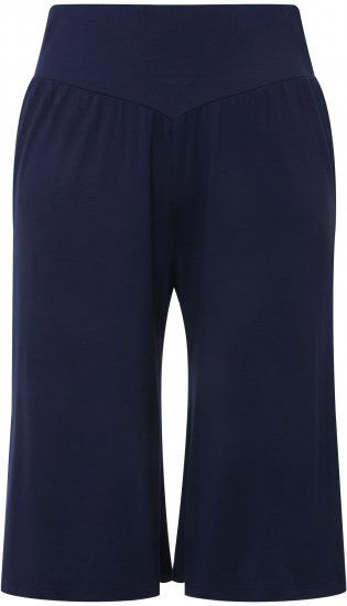 Ulla Popken Wide Leg Flared Bermuda Shorts Navy - Džíny & Nohavice vo Veľkých Veľkostiach – Plus Size - 