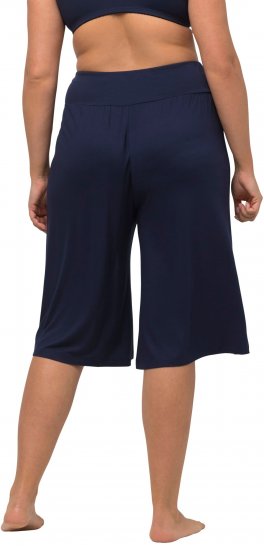 Ulla Popken Wide Leg Flared Bermuda Shorts Navy - Džíny & Nohavice vo Veľkých Veľkostiach – Plus Size - 