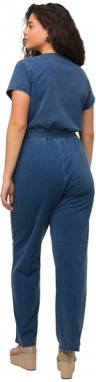 Ulla Popken Wrap Look Short Sleeve Denim Jumpsuit Blue - Džíny & Nohavice vo Veľkých Veľkostiach – Plus Size - 