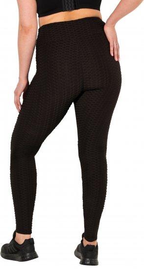 Ulla Popken Textured High Waisted Leggings Grey - Džíny & Nohavice vo Veľkých Veľkostiach – Plus Size - 