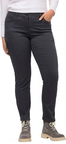 Ulla Popken Stretch Fit 6 Pocket Cargo Pants Black - Džíny & Nohavice vo Veľkých Veľkostiach – Plus Size - 