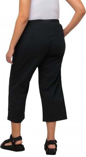 Ulla Popken Cropped Ruby Fit Pants Black - Džíny & Nohavice vo Veľkých Veľkostiach – Plus Size - 