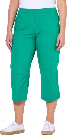 Ulla Popken Cropped Ruby Fit Pants Emerald Green - Džíny & Nohavice vo Veľkých Veľkostiach – Plus Size - 