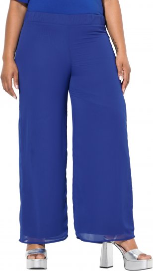 Ulla Popken Layered Chiffon Wide Leg Pants Blue - Džíny & Nohavice vo Veľkých Veľkostiach – Plus Size - 