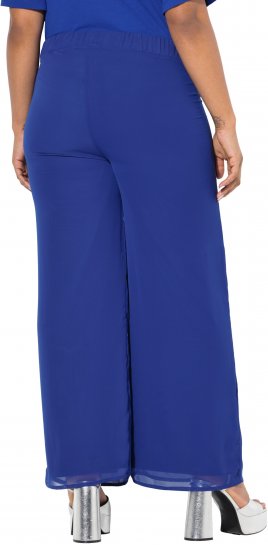 Ulla Popken Layered Chiffon Wide Leg Pants Blue - Džíny & Nohavice vo Veľkých Veľkostiach – Plus Size - 