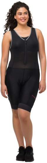 Ulla Popken Padded Cycling Zip Front Bodysuit Black - Džíny & Nohavice vo Veľkých Veľkostiach – Plus Size - 
