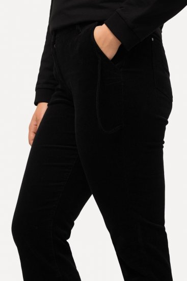 Ulla Popken Mandy Corduroy Pants Black - Nohavice - Nohavice pre ženy vo veľkých veľkostiach